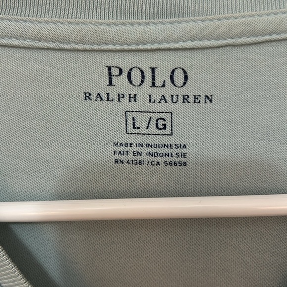 Polo Ralph Lauren v neck t shirt size large green short sleeve cotton - Picture 2 of 5